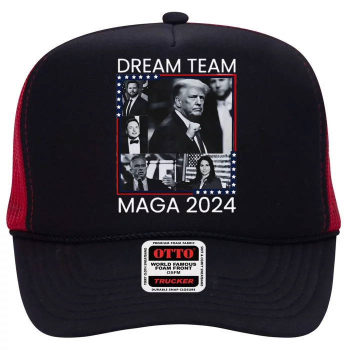 Dream Team Republican Trump Vance 2024 High Crown Mesh Trucker Hat