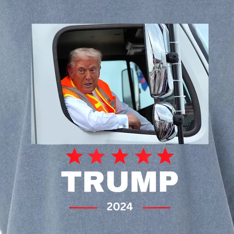 Donald Trump Rides In Garbage Truck Garment-Dyed Women's Muscle Tee