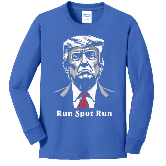 Donald Trump Run Spot Run Presidential Debate 2024 Kids Long Sleeve Shirt