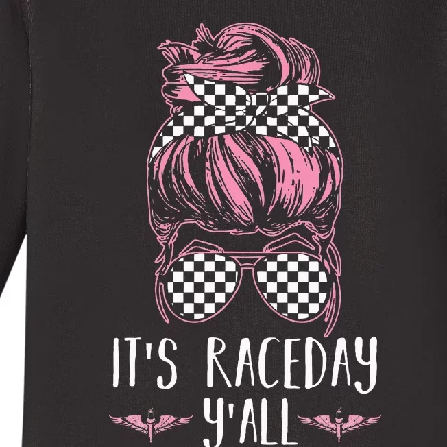 Dirt Track Racing Race ItS Race Day YAll Car Racing Baby Long Sleeve Bodysuit