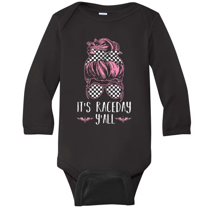 Dirt Track Racing Race ItS Race Day YAll Car Racing Baby Long Sleeve Bodysuit