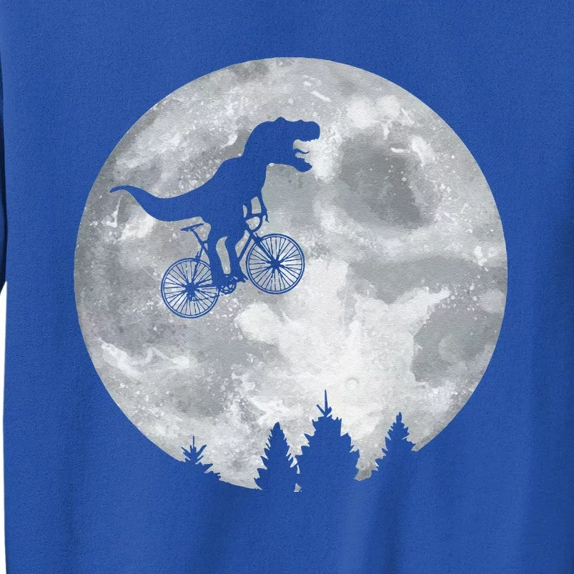 Dino Trex Riding Moon Bike Halloween Lunar Cycling Sweatshirt