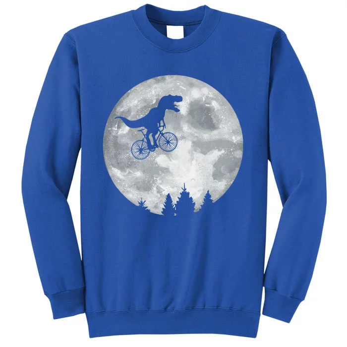 Dino Trex Riding Moon Bike Halloween Lunar Cycling Sweatshirt