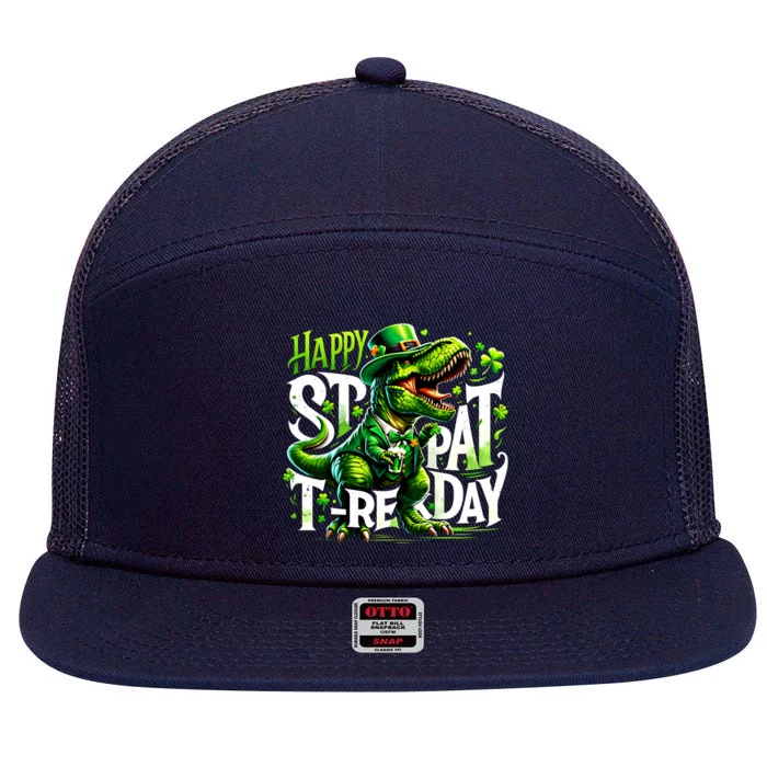 Dinosaur T Rex Happy St Pat Trex Day Happy St PatrickS Day Gift 7 Panel Mesh Trucker Snapback Hat