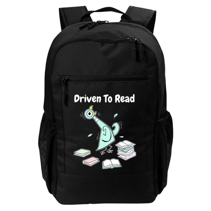 Driven To Read Pigeon Library Reading Books Reader Funny Daily Commute Backpack