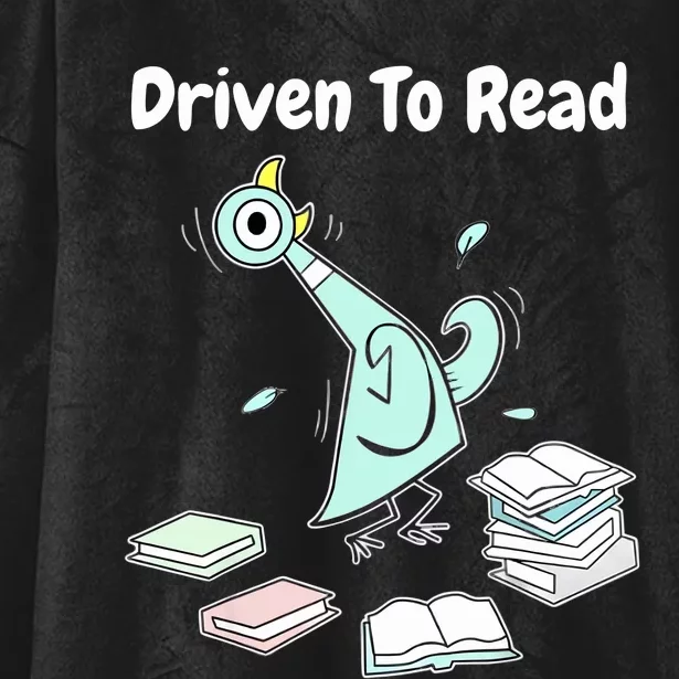 Driven To Read Pigeon Library Reading Books Reader Funny Hooded Wearable Blanket