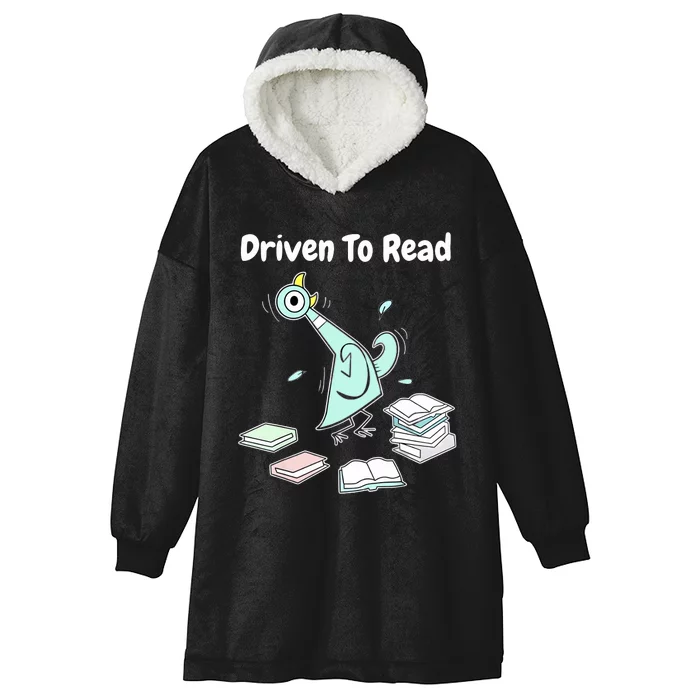 Driven To Read Pigeon Library Reading Books Reader Funny Hooded Wearable Blanket