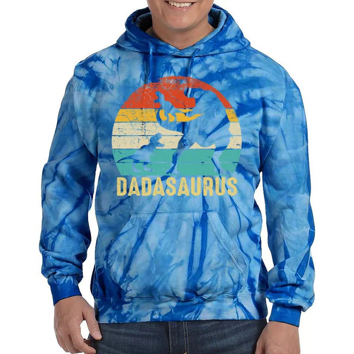 Dadasaurus T Rex Dada Dinosaur 2 Fathers Day Christmas Gift Tie Dye Hoodie