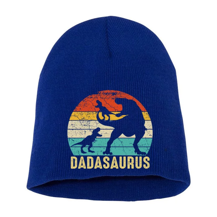 Dadasaurus T Rex Dada Dinosaur 2 Fathers Day Christmas Gift Short Acrylic Beanie