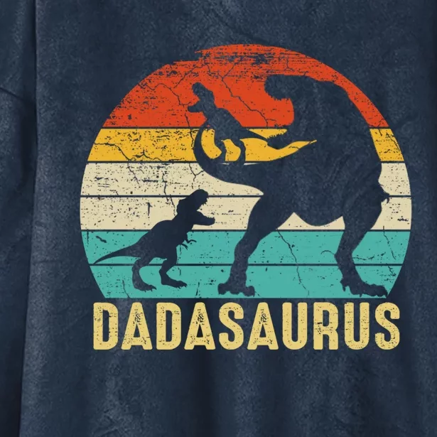 Dadasaurus T Rex Dada Dinosaur 2 Fathers Day Christmas Gift Hooded Wearable Blanket