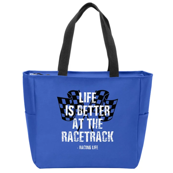 Dirt Track Racing Gear Checker Flag Racing Race Flag Zip Tote Bag