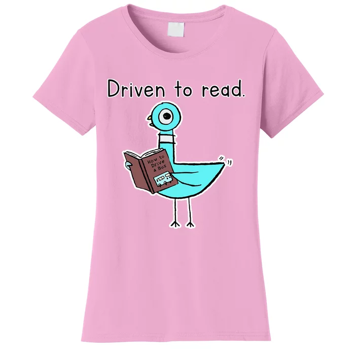 Driven To Read Pigeon Library Reading Books Reader Women's T-Shirt