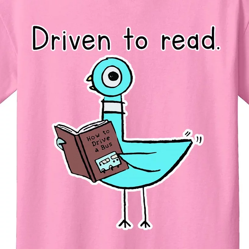 Driven To Read Pigeon Library Reading Books Reader Kids T-Shirt