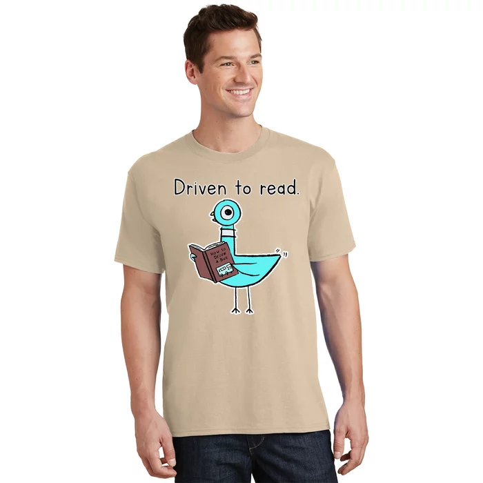 Driven To Read Pigeon Library Reading Books Reader T-Shirt