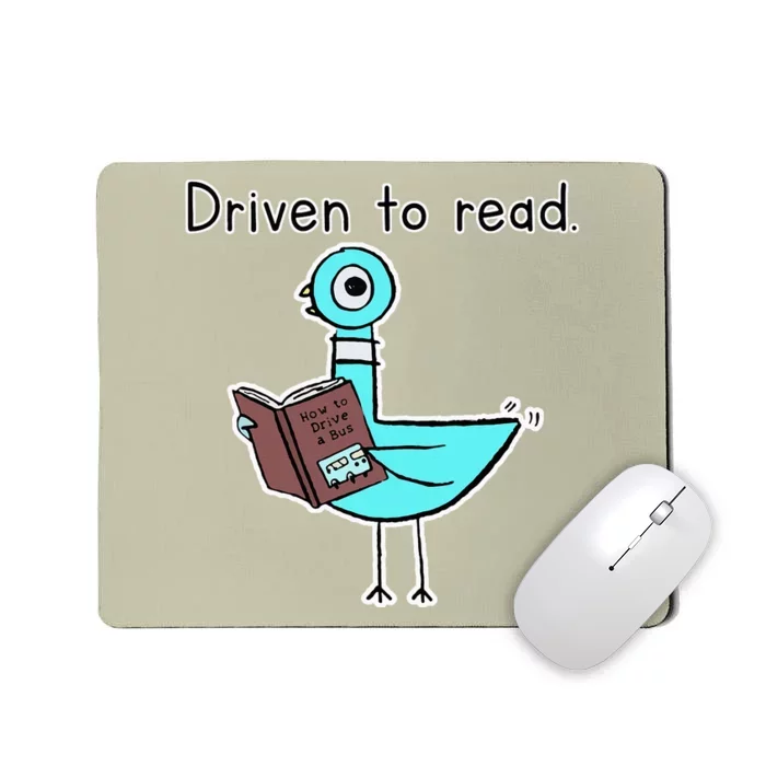 Driven To Read Pigeon Library Reading Books Reader Mousepad