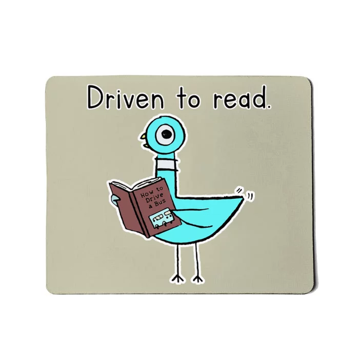 Driven To Read Pigeon Library Reading Books Reader Mousepad