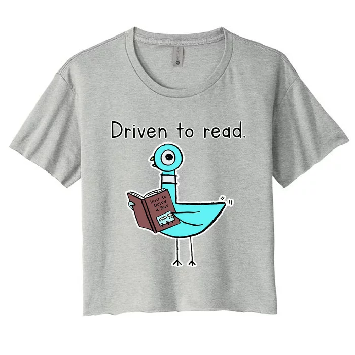 Driven To Read Pigeon Library Reading Books Reader Women's Crop Top Tee