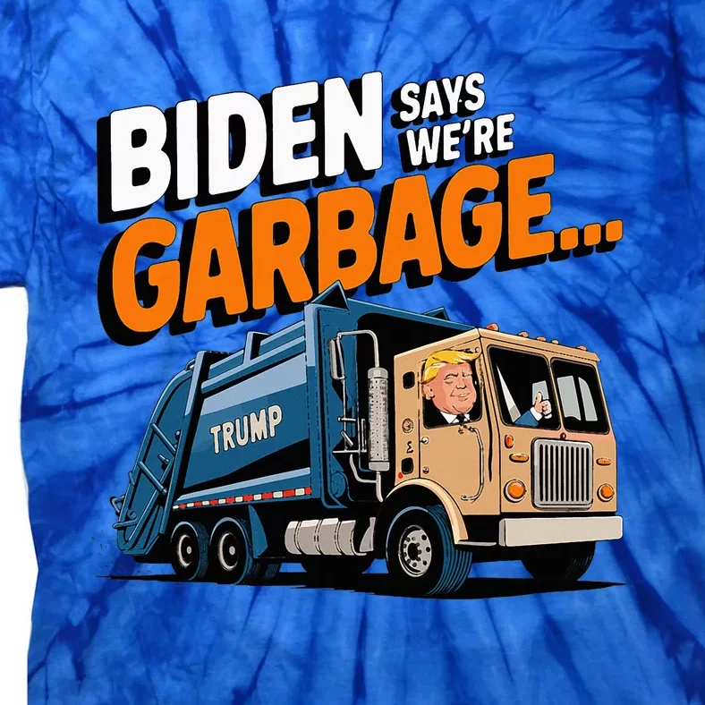 Donald Trump Rides In A Garbage Truck Cartoon Tie-Dye T-Shirt