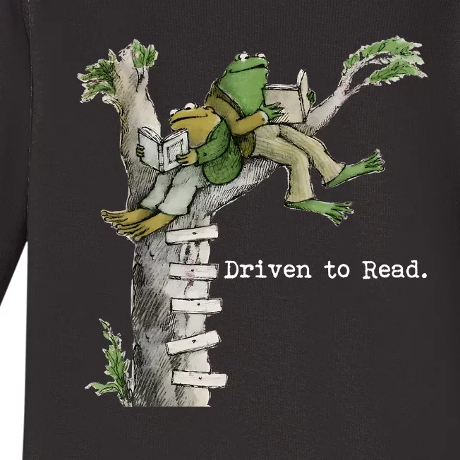 Driven To Read Frog And Toad Library Reading Baby Long Sleeve Bodysuit