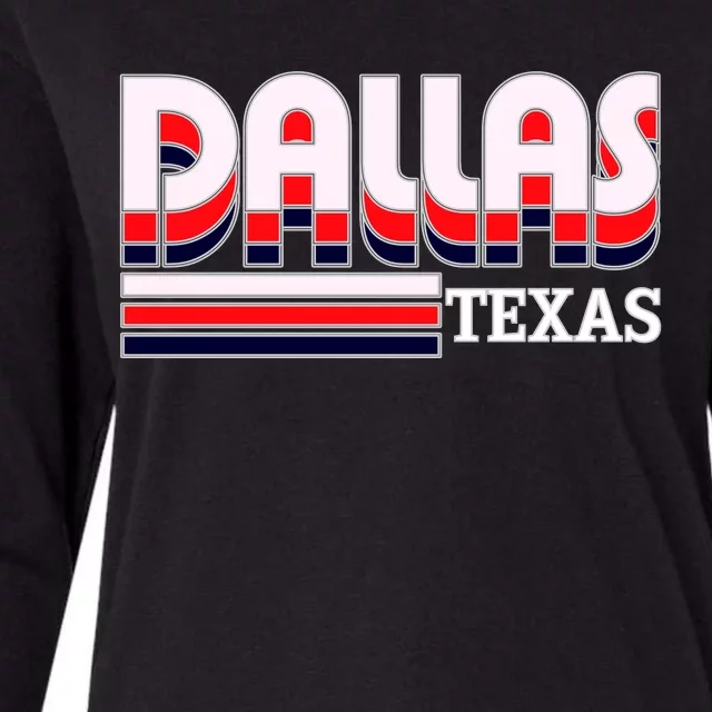 Dallas Triple Retro Logo Womens Cotton Relaxed Long Sleeve T-Shirt