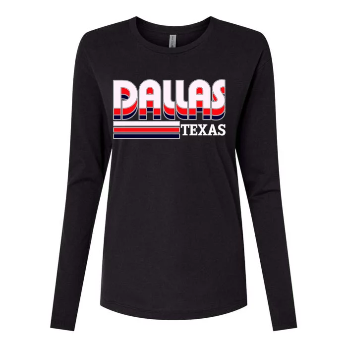 Dallas Triple Retro Logo Womens Cotton Relaxed Long Sleeve T-Shirt