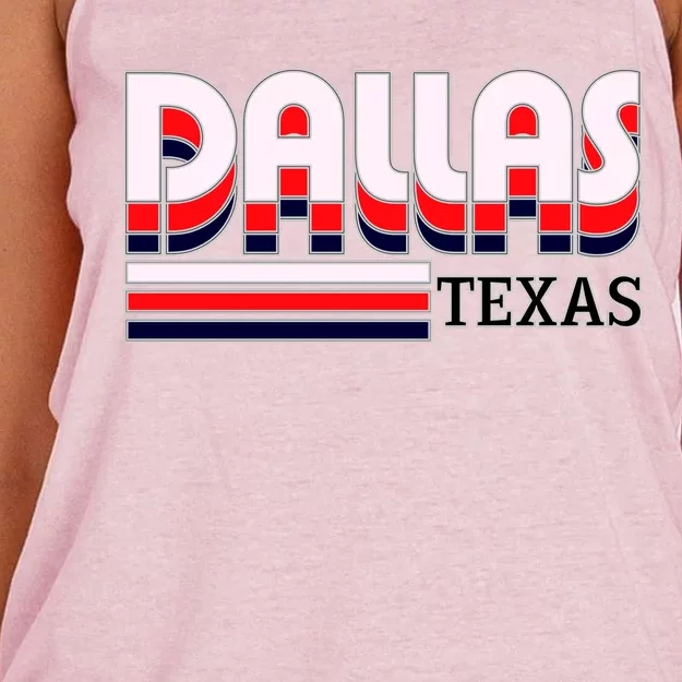 Dallas Triple Retro Logo Women's Knotted Racerback Tank