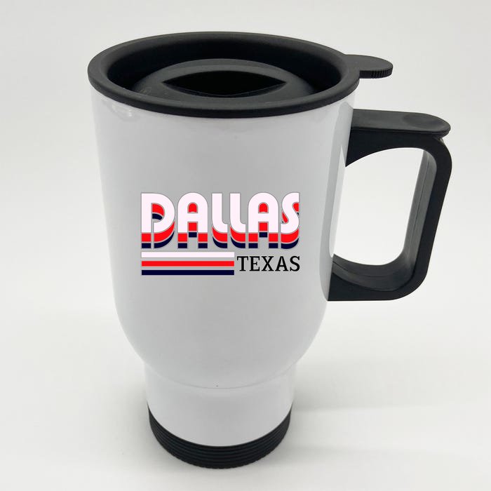 Dallas Triple Retro Logo Front & Back Stainless Steel Travel Mug