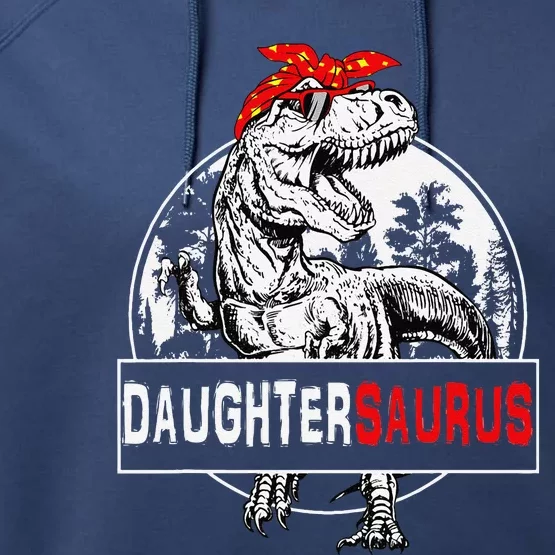 Daughtersaurus T Rex Dinosaur DaughterSaurus Family Matching Performance Fleece Hoodie