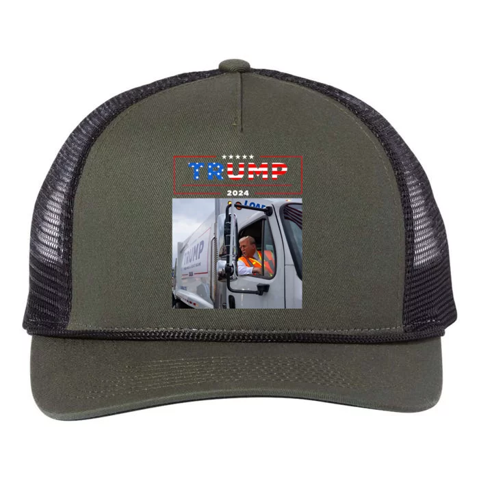 Donald Trump Rides In Garbage Truck Garbage Trump Retro Rope Trucker Hat Cap