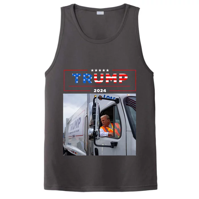 Donald Trump Rides In Garbage Truck Garbage Trump Performance Tank