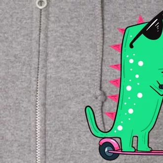 Dinosaur Trex Riding Scooter Full Zip Hoodie