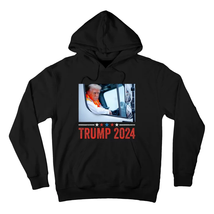 Donald Trump Rides In Garbage Truck Trump In Trash Truck Hoodie