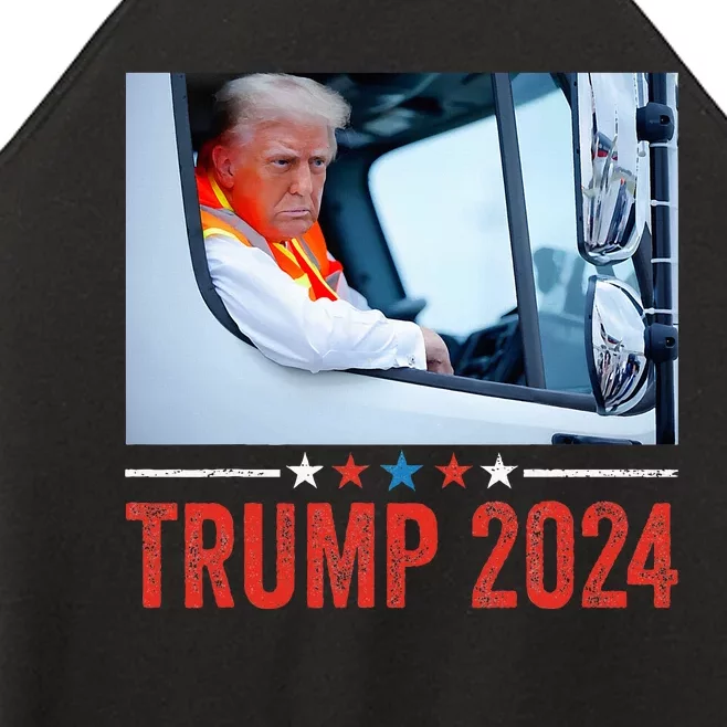 Donald Trump Rides In Garbage Truck Trump In Trash Truck Women’s Perfect Tri Rocker Tank