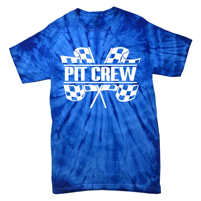 Dirt Track Racing Pit Crew Race Car Team Checker Flag Meaningful Gift Tie-Dye T-Shirt