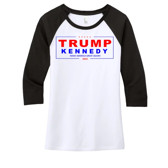 Donald Trump Robert F Kennedy Jr Pres/VP 2024 Women's Tri-Blend 3/4-Sleeve Raglan Shirt