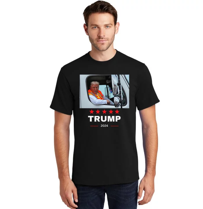 Donald Trump Rides In Garbage Truck Gift Tall T-Shirt