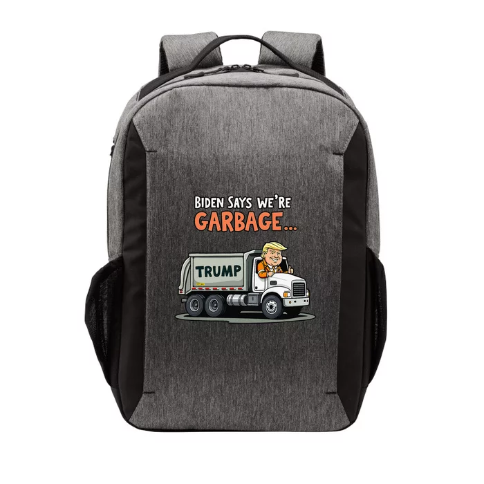 Donald Trump Rides In Garbage Truck Gift Vector Backpack