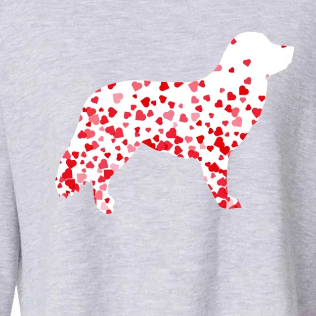 Duck Tolling Retriever Heart Dog Valentine's Day Gift Cropped Pullover Crew