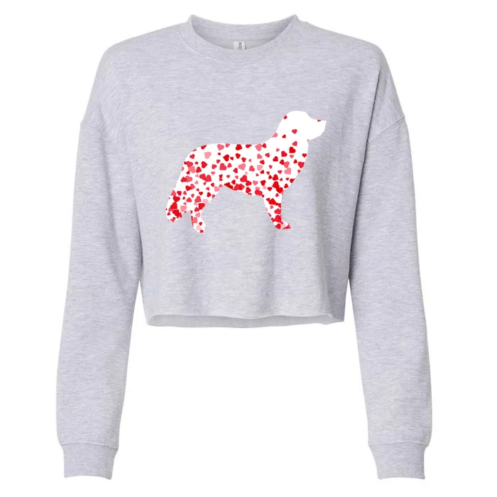 Duck Tolling Retriever Heart Dog Valentine's Day Gift Cropped Pullover Crew