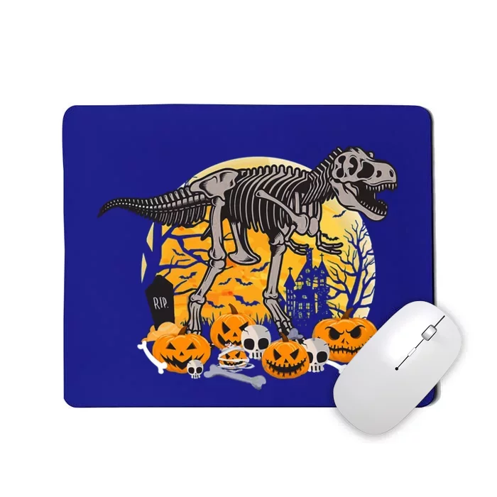 Dinosaur T Rex Skeleton Pumpkin Halloween Vibe Costume Gift Mousepad