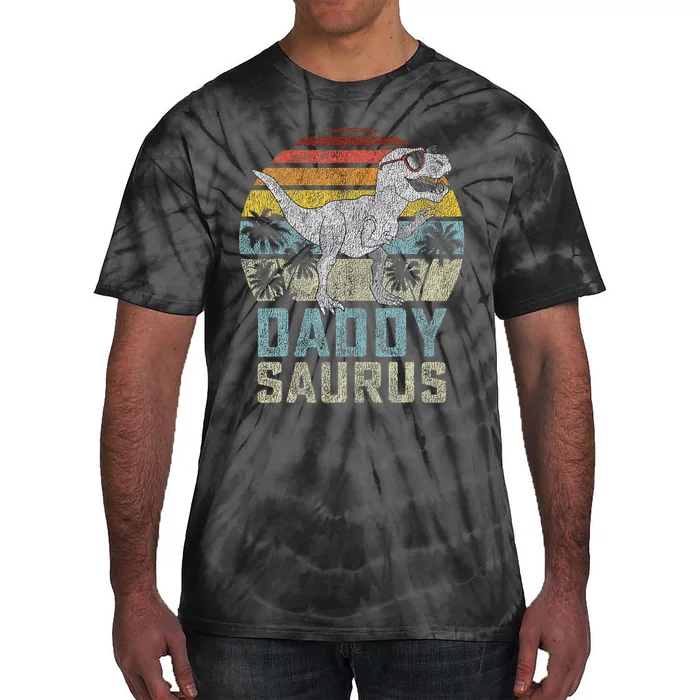 Daddysaurus T Rex Dinosaur Daddy Saurus Family Matching Tie-Dye T-Shirt