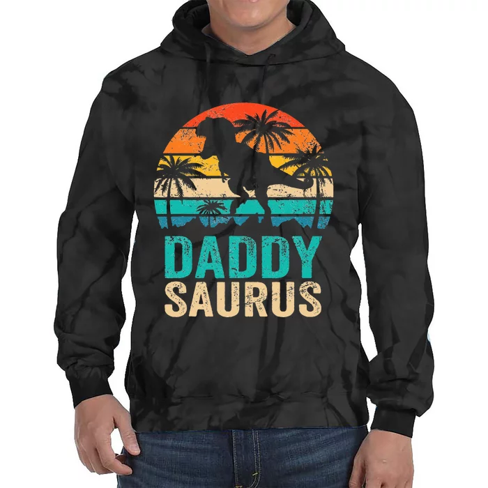 Daddysaurus T Rex Dinosaur Daddy Saurus Matching Family Tie Dye Hoodie