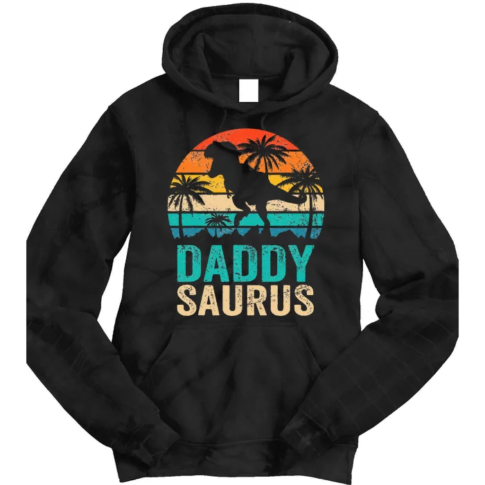 Daddysaurus T Rex Dinosaur Daddy Saurus Matching Family Tie Dye Hoodie