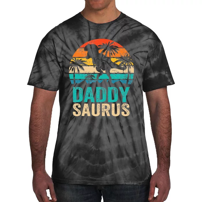 Daddysaurus T Rex Dinosaur Daddy Saurus Matching Family Tie-Dye T-Shirt