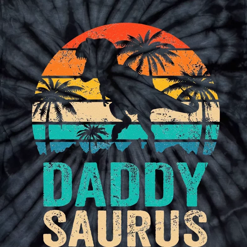 Daddysaurus T Rex Dinosaur Daddy Saurus Matching Family Tie-Dye T-Shirt