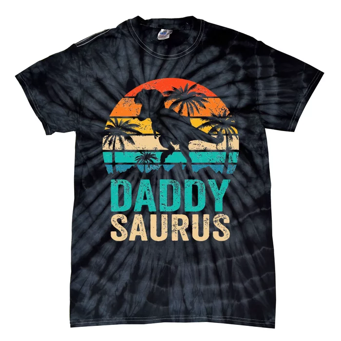 Daddysaurus T Rex Dinosaur Daddy Saurus Matching Family Tie-Dye T-Shirt