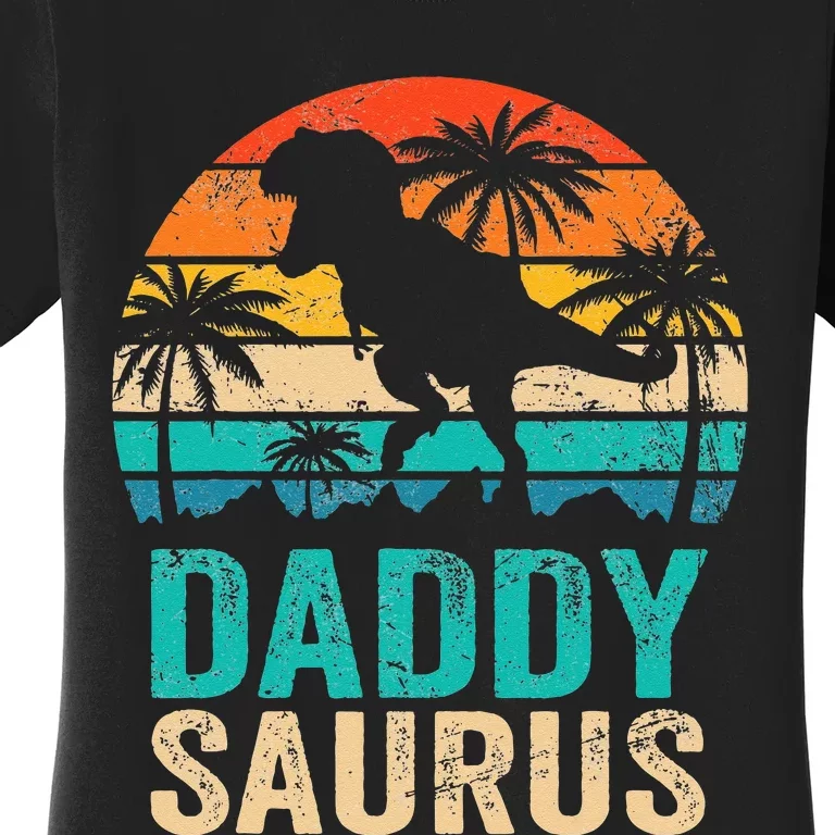 Daddysaurus T Rex Dinosaur Daddy Saurus Matching Family Women's T-Shirt