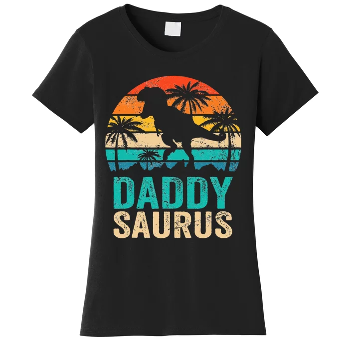 Daddysaurus T Rex Dinosaur Daddy Saurus Matching Family Women's T-Shirt