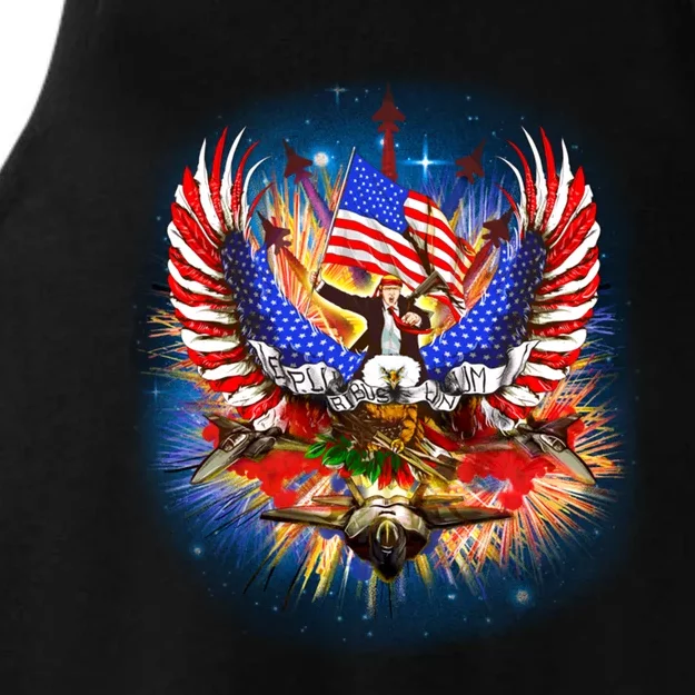 Donald Trump Riding Eagle Next Us President 2024 Epic Battle Gift Ladies Tri-Blend Wicking Tank