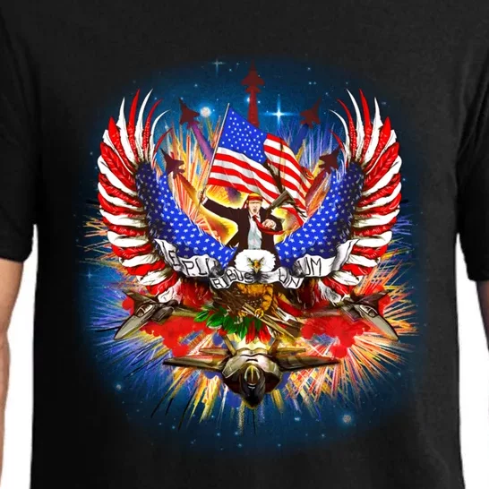 Donald Trump Riding Eagle Next Us President 2024 Epic Battle Gift Pajama Set